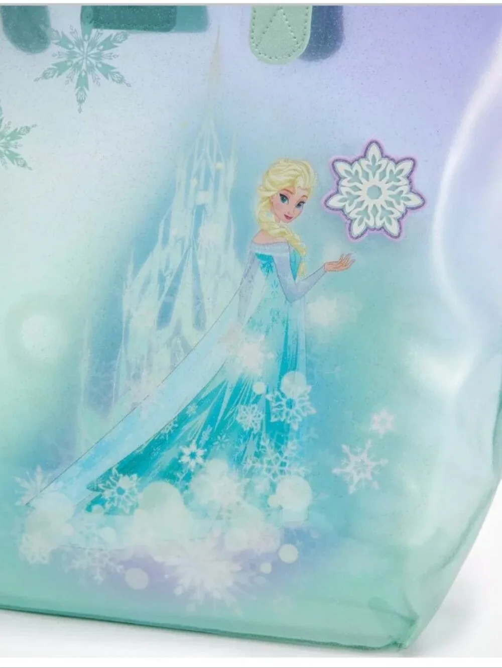 Disney Frozen Iridescent Aqua and Lavender Elsa Tote